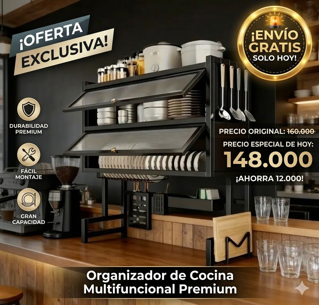 Escurridor de Platos Doble con Tapa - Más Orden e Higiene en tu Cocina